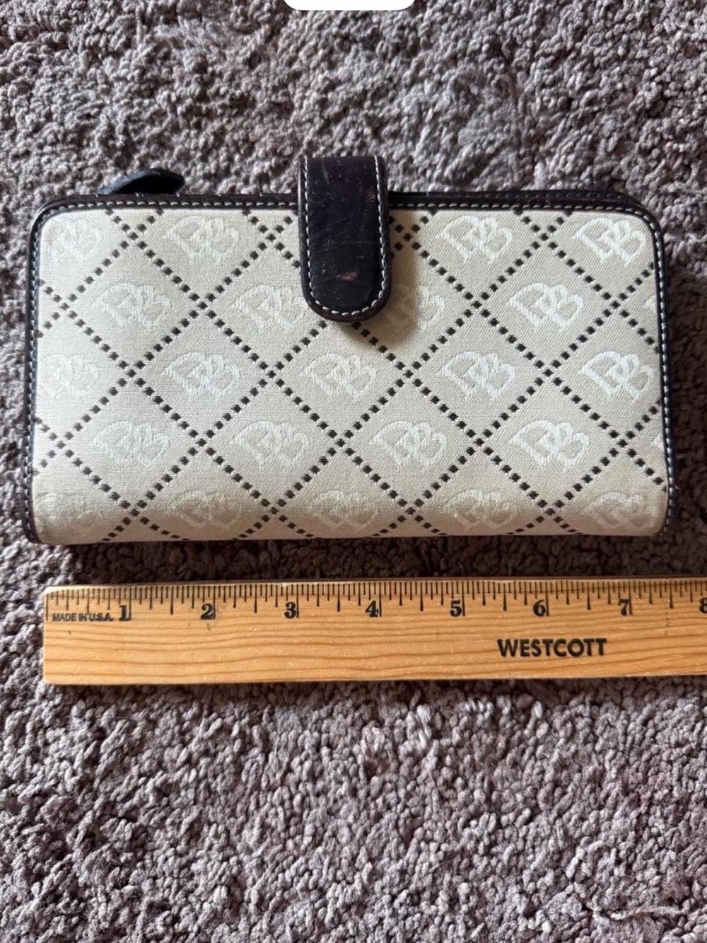 Vintage Dooney & Bourke Signature Monogram Checkbook Wallet & Organizer